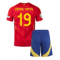 Camisa de time de futebol Espanha Lamine Yamal #19 Replicas 1º Equipamento Infantil Europeu 2024 Manga Curta (+ Calças curtas)
